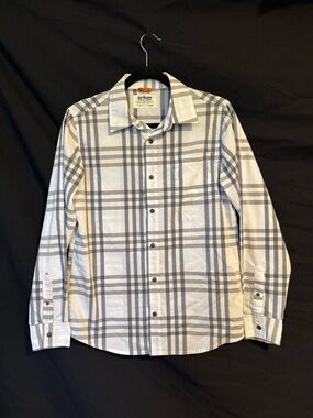 urban pipeline White and Gray Plaid Button-Down Shirt